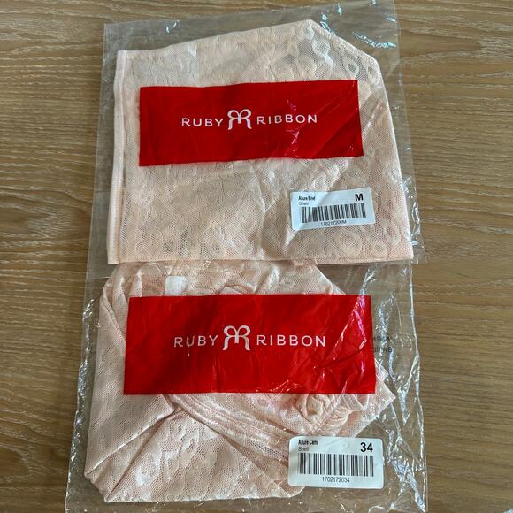 Ruby Ribbon Allure Cami and Allure Brief Set Shell 34 and M - Picture 4 of 7